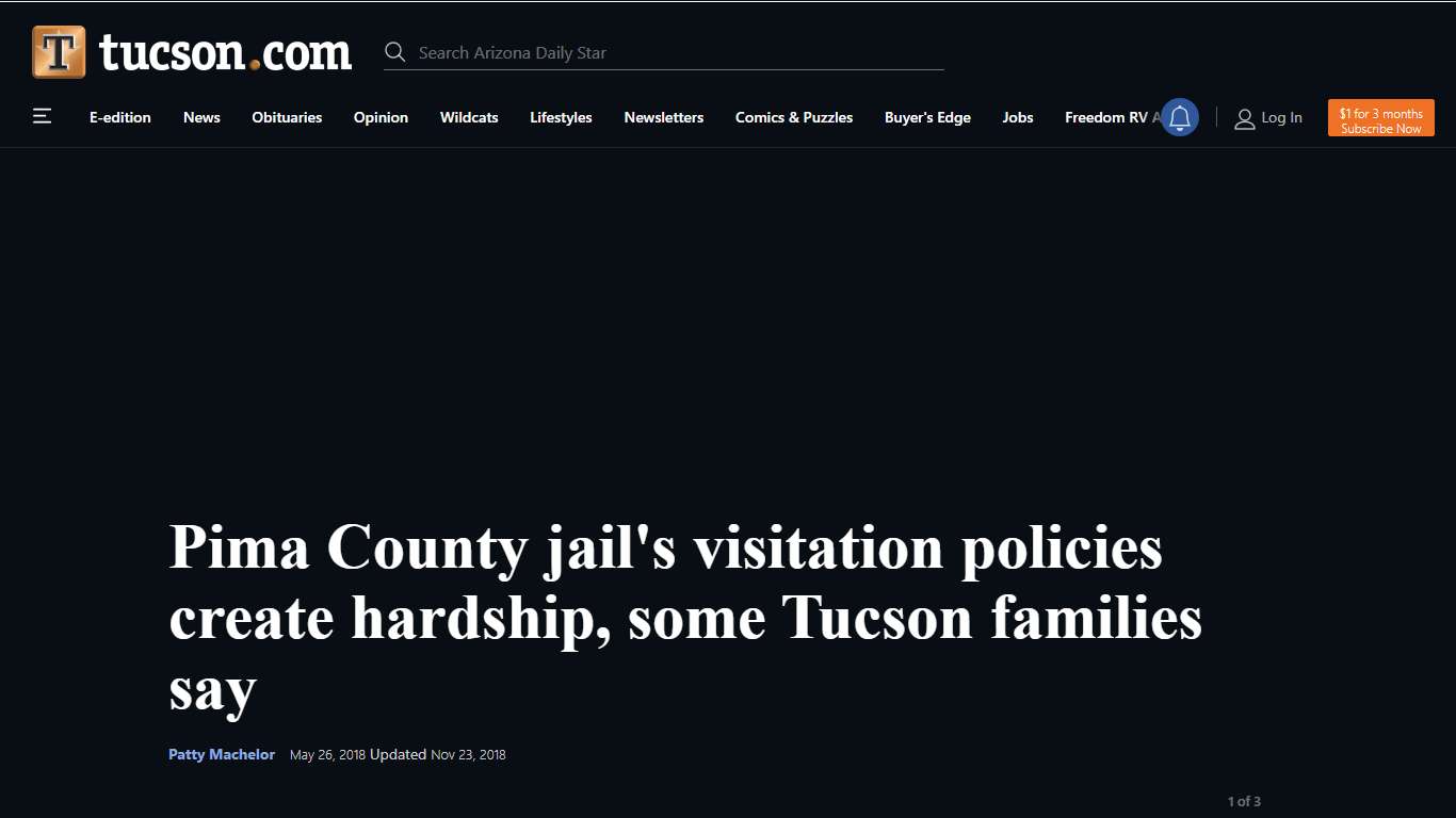Pima County jail's visitation policies create hardship, some Tucson families say